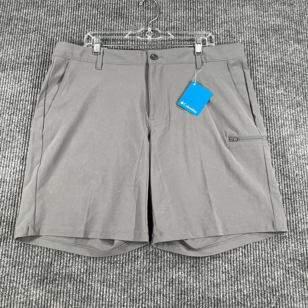 Columbia Narrows Pointe Shorts Mens Size 38 Gray Chino Outdoor Performance New